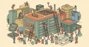 Editorial illustration for: Bloomberg Questions Whether Big Tech's Massive AI Capex Is a False Start