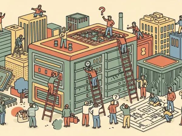 Editorial illustration for: Bloomberg Questions Whether Big Tech's Massive AI Capex Is a False Start