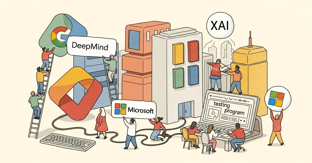 Editorial illustration for: CAISI Adds Google DeepMind, Microsoft, xAI to US Pre-Release AI Testing Program