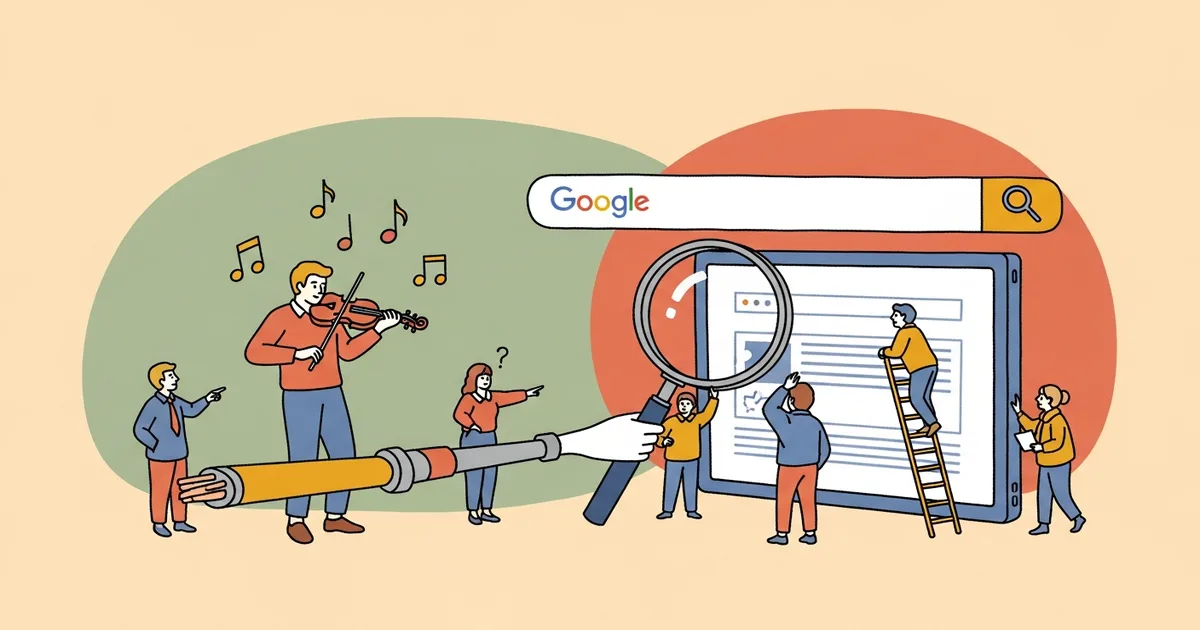 Editorial illustration for: Canadian Fiddler Ashley MacIsaac Sues Google for $1.5M Over AI Overview Sex-Offender Defamation