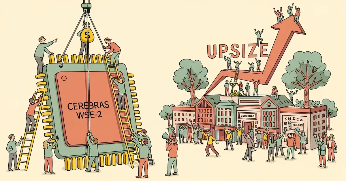 Editorial illustration for: Cerebras Upsizes IPO to $4.8 Billion as AI-Chip Listing Demand Surges