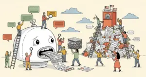 Editorial illustration for: Chatbots Struggle With News Accuracy and Sourcing Ahead of U.S. Midterms, Bloomberg Reports