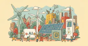 Editorial illustration for: Paulson and Burns Say China's Energy Boom Could Decide the US-China AI Race
