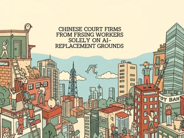 Editorial illustration for: Chinese Court Bars Firms From Firing Workers Solely on AI-Replacement Grounds