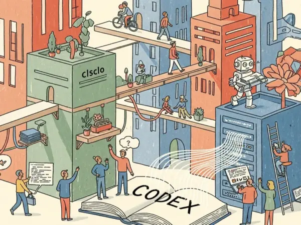 Editorial illustration for: Cisco-OpenAI: Codex Becomes Enterprise Engineering Teammate at Cisco