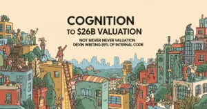 Editorial illustration for: Cognition Doubles to $26B Valuation; Devin Writes 89% Internal Code