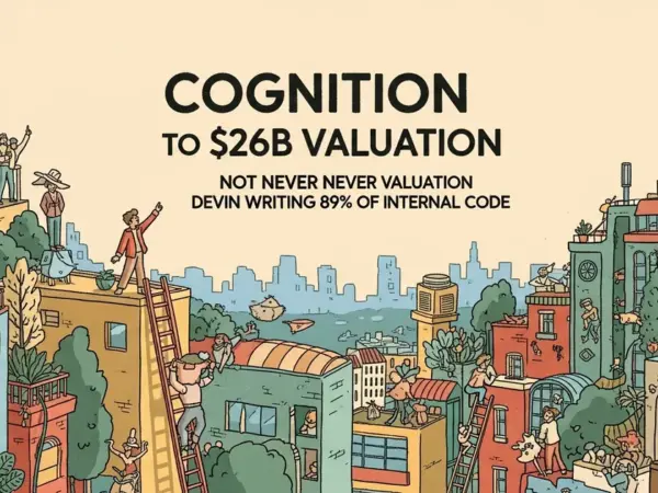 Editorial illustration for: Cognition Doubles to $26B Valuation; Devin Writes 89% Internal Code