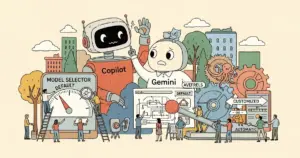 Editorial illustration for: Why You Shouldn't Leave Model Selection on Default in Copilot or Gemini