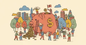 Editorial illustration for: Menlo Ventures' Deedy Das: '10,000 People Hit $20M Wealth' in the AI Boom