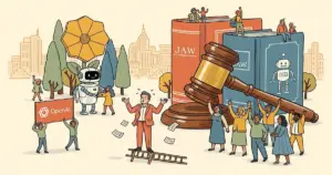 Editorial illustration for: Elon Musk Loses Landmark Lawsuit Against OpenAI — Jury Rules Statute of Limitations Expired