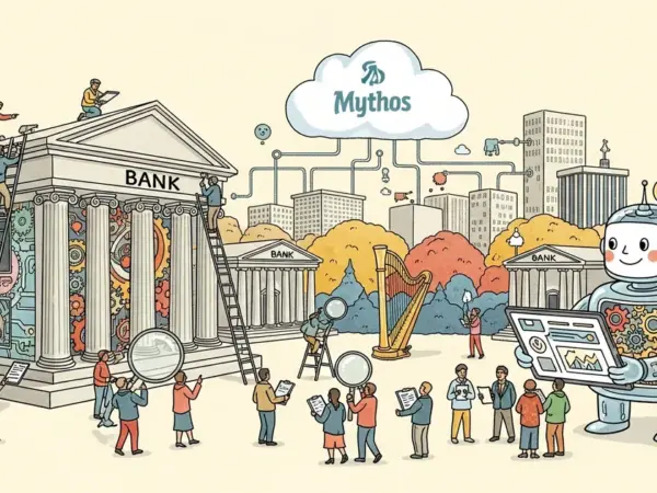 Editorial illustration for: EU in Talks With Anthropic to Test European Banks for Claude Mythos Vulnerabilities