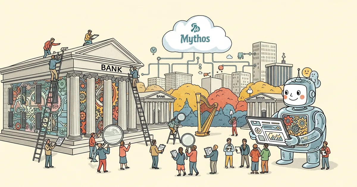 Editorial illustration for: EU in Talks With Anthropic to Test European Banks for Claude Mythos Vulnerabilities