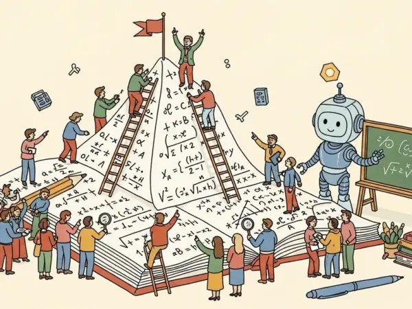 Editorial illustration for: Fields Medalist Tim Gowers: ChatGPT 5.5 Pro Produced 'PhD-Level' Math Research in 2 Hours With Ze