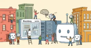 Editorial illustration for: Former Google DeepMind Researcher Discusses New AI Startup in Bloomberg Interview
