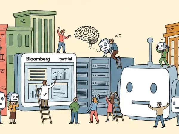 Editorial illustration for: Former Google DeepMind Researcher Discusses New AI Startup in Bloomberg Interview