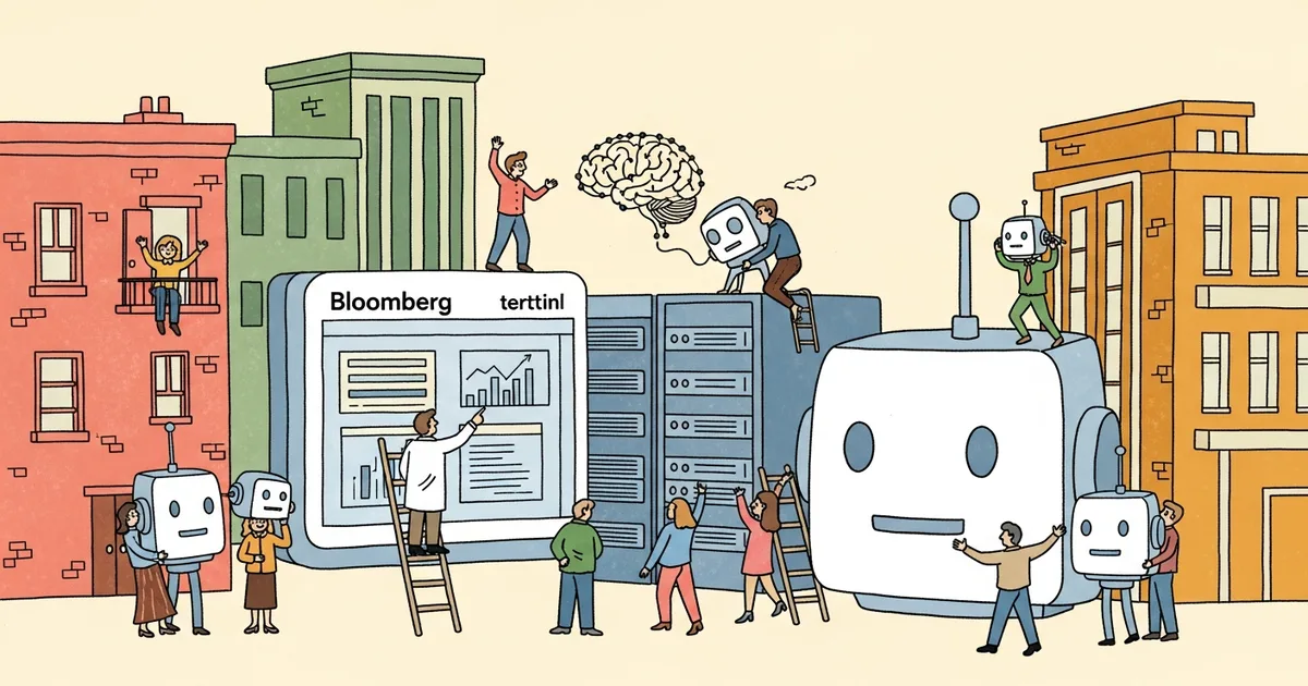 Editorial illustration for: Former Google DeepMind Researcher Discusses New AI Startup in Bloomberg Interview