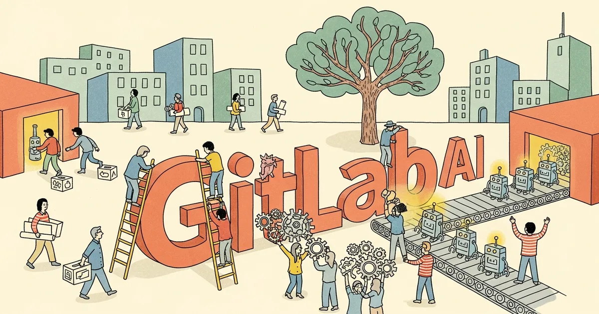Editorial illustration for: GitLab Cuts Staff and Reallocates Capital to Agentic-AI Push