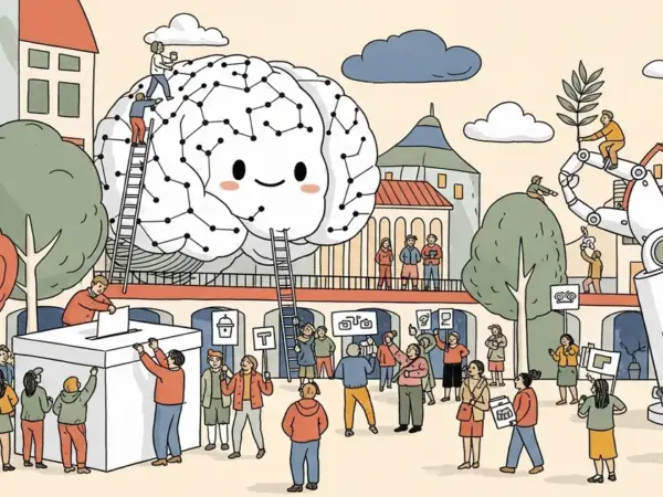 Editorial illustration for: Google DeepMind UK Workers Vote to Unionize Over Military AI Deals