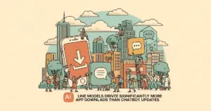 Editorial illustration for: Image AI Models Drive 6.5x More App Downloads Than Chatbot Updates, Appfigures Finds