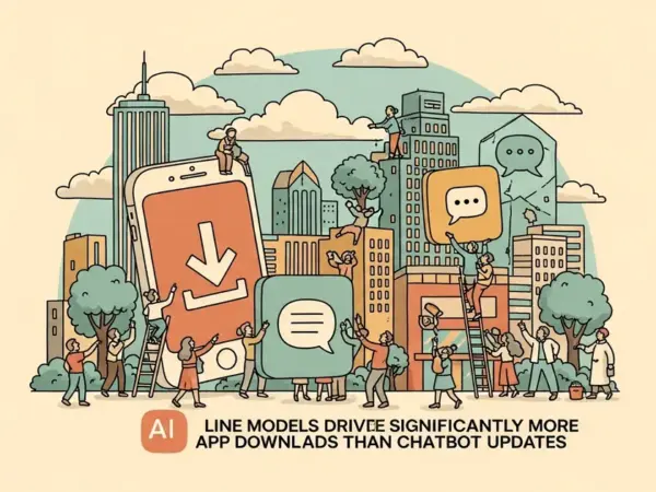 Editorial illustration for: Image AI Models Drive 6.5x More App Downloads Than Chatbot Updates, Appfigures Finds