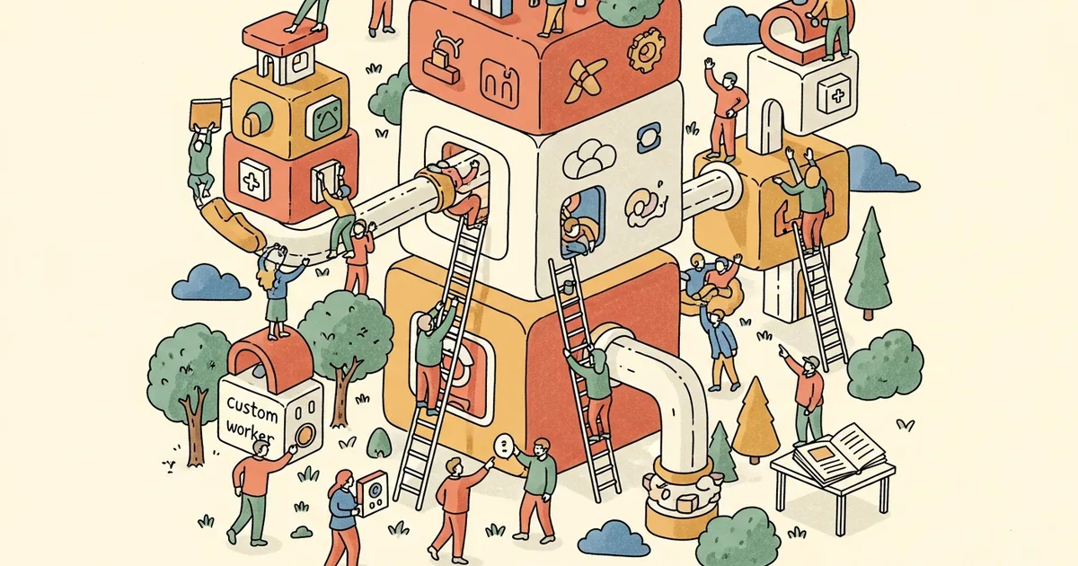 Editorial illustration for: Notion Becomes AI Agent Hub with Custom Workers, External Agent Connectors