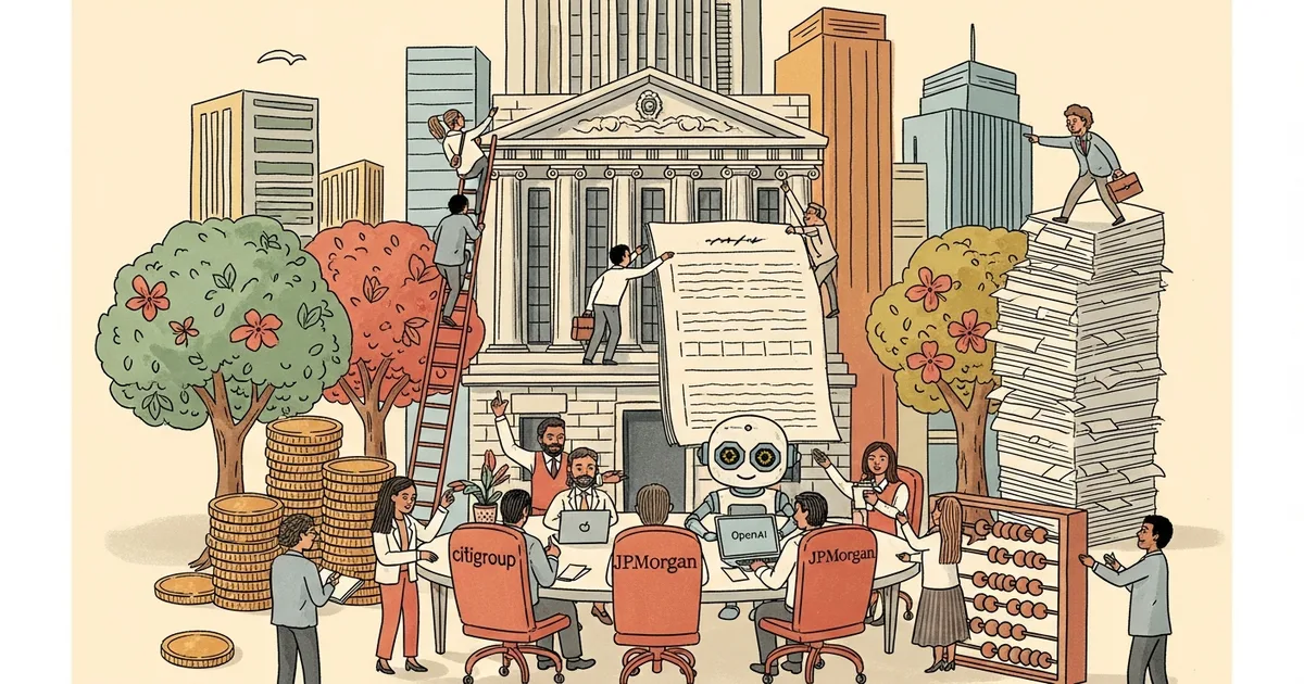 Editorial illustration for: OpenAI Discussing Adding Citigroup and JPMorgan to IPO Bank Lineup
