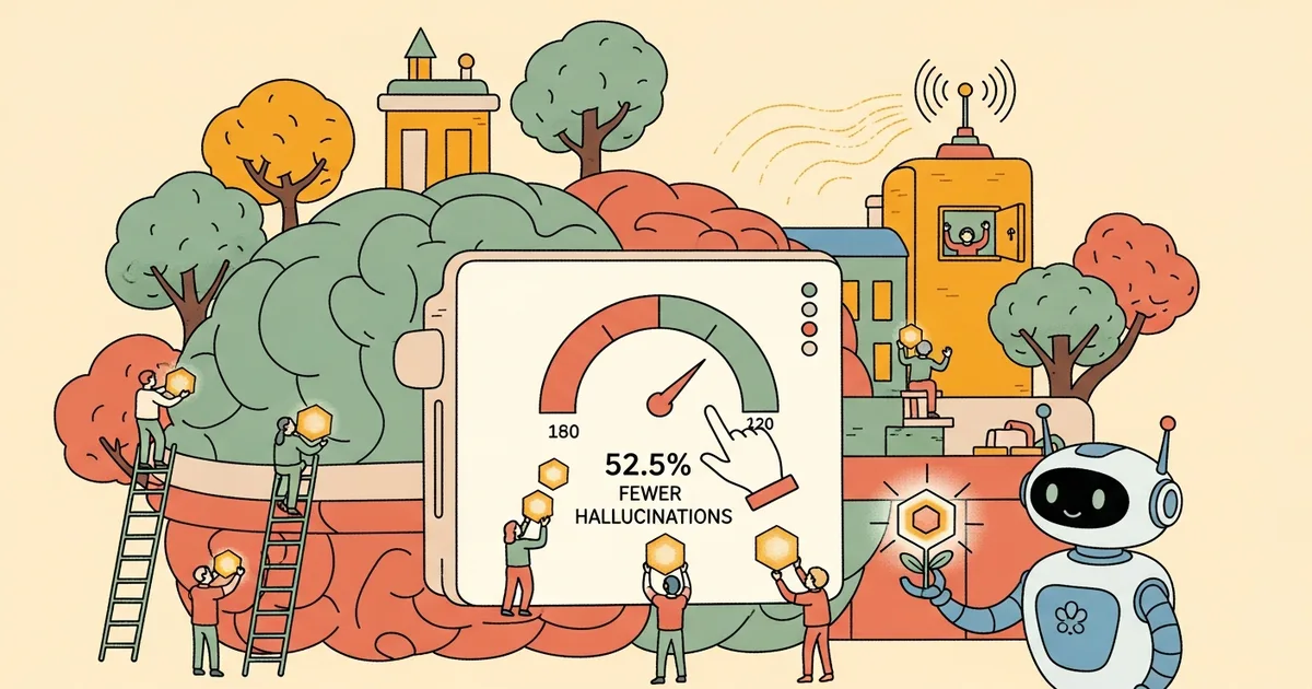 Editorial illustration for: OpenAI Releases GPT-5.5 Instant: 52.5% Fewer Hallucinations on High-Stakes Prompts vs GPT-5.3