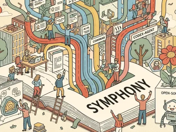 Editorial illustration for: OpenAI Releases Symphony: Open-Source Spec Turning Linear Into a Codex-Agent Command Center