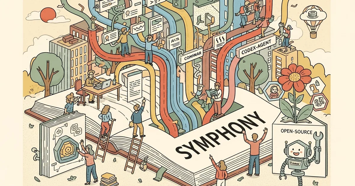 Editorial illustration for: OpenAI Releases Symphony: Open-Source Spec Turning Linear Into a Codex-Agent Command Center