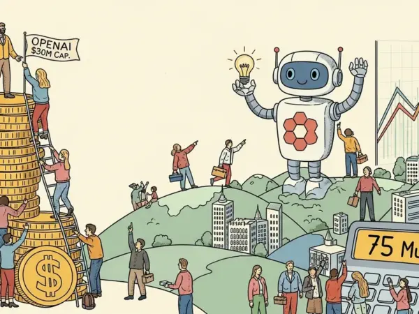 Editorial illustration for: OpenAI's $6.6 Billion Secondary Sale Minted About 75 Multimillionaires at the $30M Cap