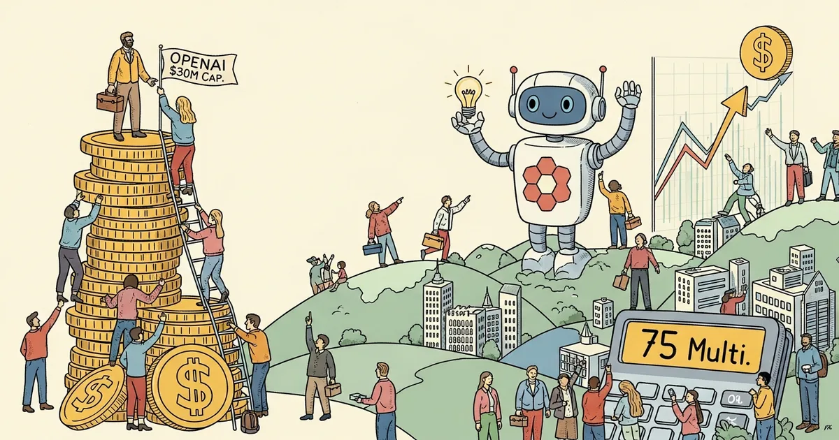 Editorial illustration for: OpenAI's $6.6 Billion Secondary Sale Minted About 75 Multimillionaires at the $30M Cap
