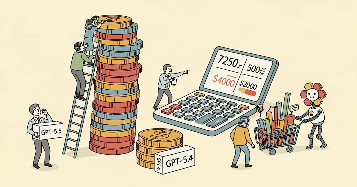 Editorial illustration for: OpenRouter Data: GPT-5.5 Costs 49-92% More Than GPT-5.4 in Real-World Use, Despite OpenAI's Short