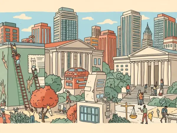 Editorial illustration for: Pro-Se Lawsuits at US Federal Courts Nearly Doubled Post-ChatGPT