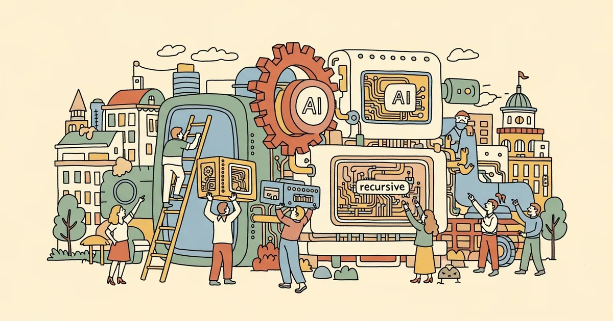 Editorial illustration for: Richard Socher Launches Recursive Superintelligence With $650M to Build Self-Improving AI