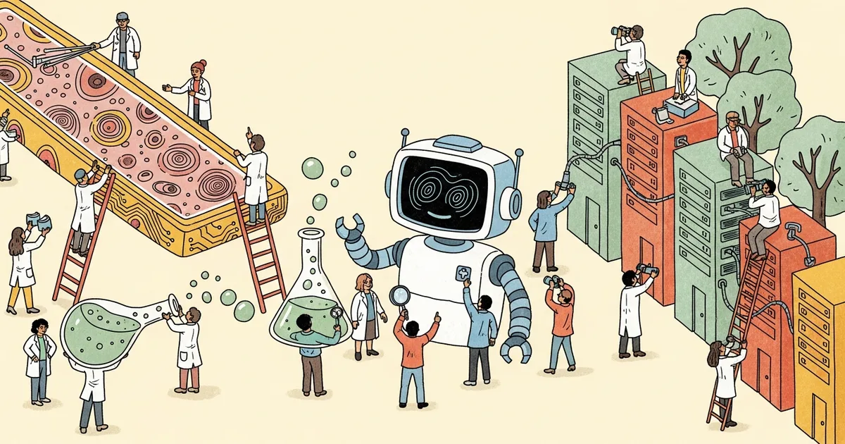 Editorial illustration for: Roche to Pay Up to $1 Billion for PathAI to Boost AI-Powered Diagnostics, Fierce Biotech Reports