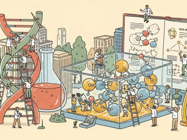 Editorial illustration for: SandboxAQ Brings Quantum Drug-Discovery Models to Claude via Anthropic Integration