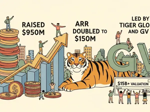 Editorial illustration for: Sierra Raises $950M Led by Tiger Global and GV at $15B+ Valuation; ARR Doubled to $150M Since Nov