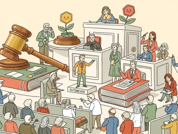 Editorial illustration for: Sutskever Testifies in Musk v. OpenAI Trial: 'I Didn't Want It to Be Destroyed'