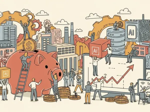 Editorial illustration for: Taiwan Tech Firms Borrow Record $14.5B as AI Boom Fuels Demand