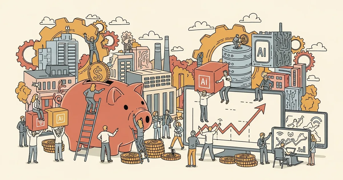 Editorial illustration for: Taiwan Tech Firms Borrow Record $14.5B as AI Boom Fuels Demand