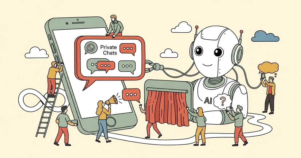Editorial illustration for: WhatsApp Adds Incognito Mode for Meta AI Chats, Powered by Muse Spark Model