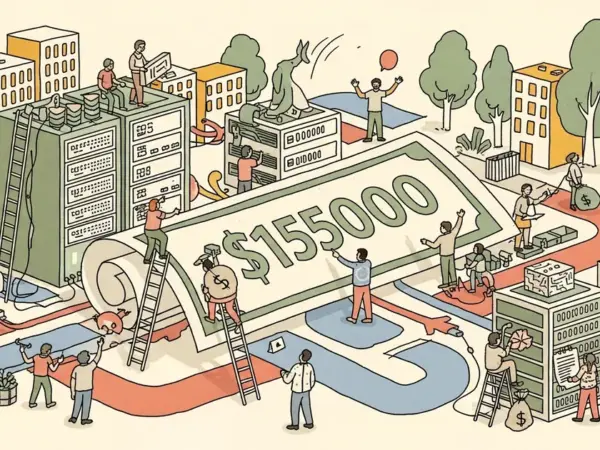 Editorial illustration for: AI Infrastructure Bonds Just Hit $155 Billion — 45% More Than All of 2025