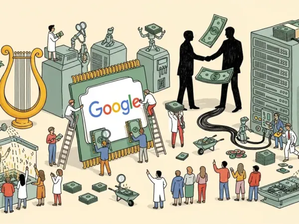 Editorial illustration for: Apollo and Blackstone Are Buying $36 Billion in Google Chips for Anthropic