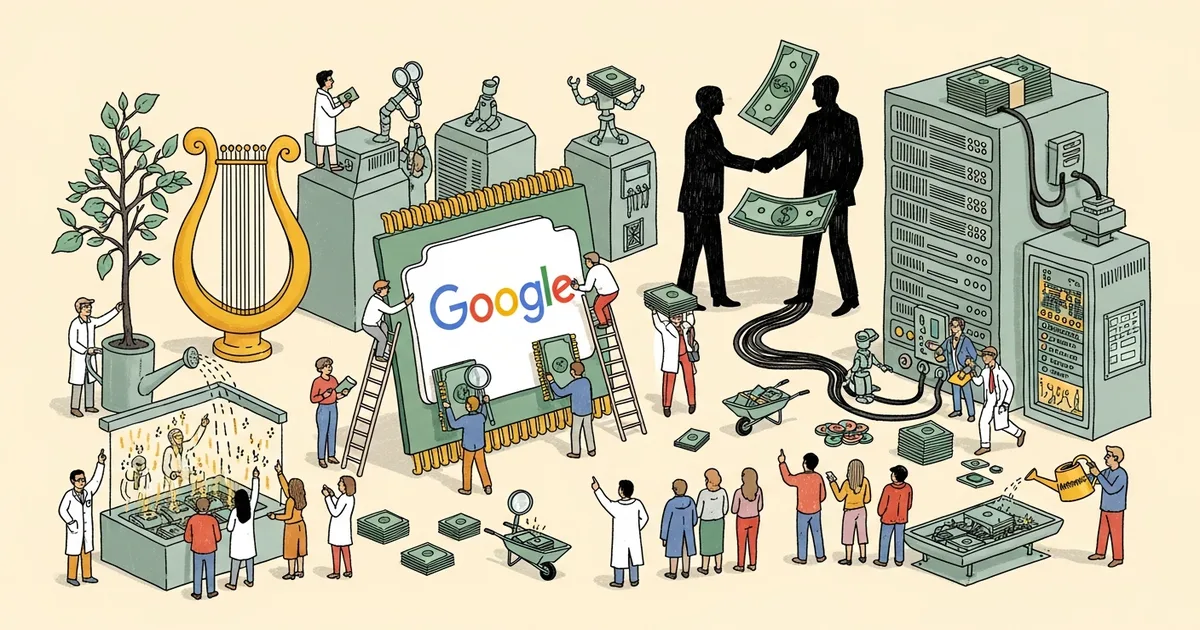 Editorial illustration for: Apollo and Blackstone Are Buying $36 Billion in Google Chips for Anthropic