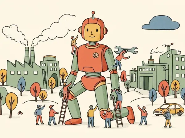 Editorial illustration for: BYD Just Entered Humanoid Robotics — The Company That Outsold Tesla
