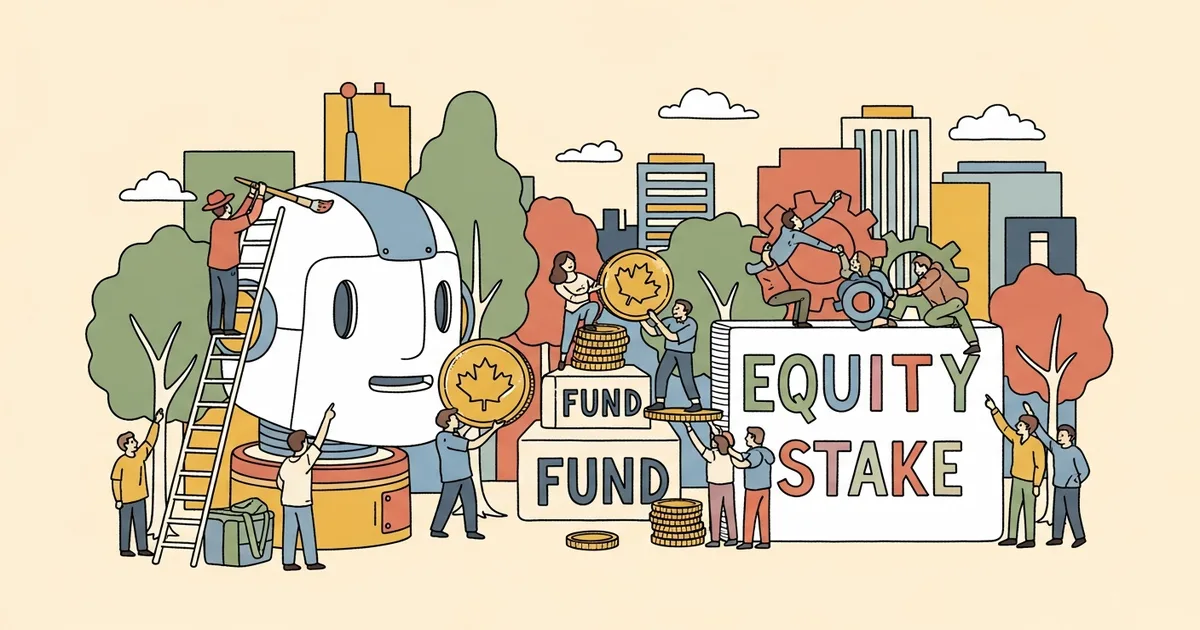 Editorial illustration for: Canada to Fund and Take Equity Stakes in AI Startups