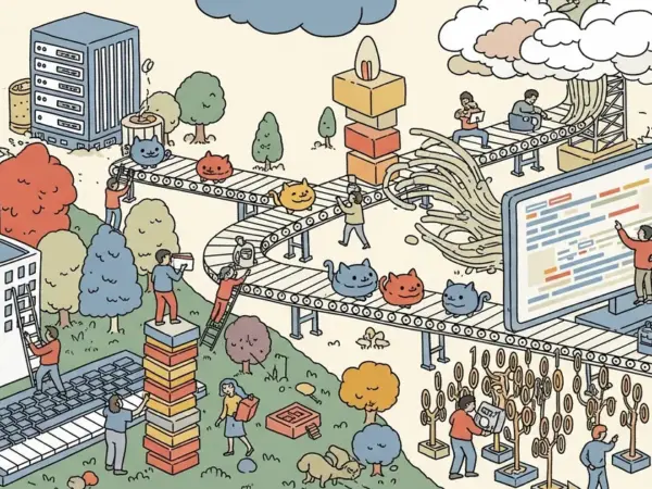 Editorial illustration for: Claude Code Now Writes 4% of Every Public GitHub Commit on Earth