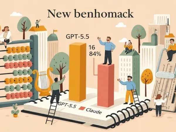 Editorial illustration for: A New Benchmark Exposed a 16-Point Gap Between GPT-5.5 and Claude