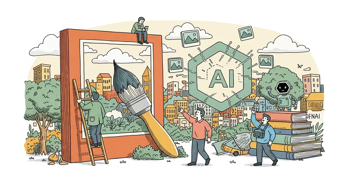 Editorial illustration for: Getty Images Stock Surges After OpenAI Deal to Show Photos in ChatGPT