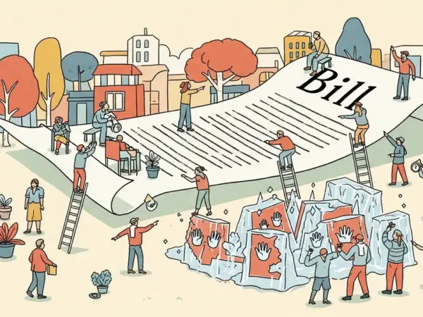 Editorial illustration for: Congress Drops a 269-Page AI Bill That Freezes State AI Laws for 3 Years